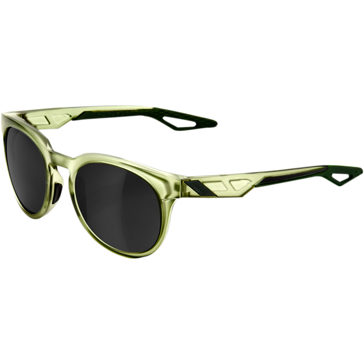 100% #61026-296-61 - Campo Sunglasses - Matte Translucent Olive Slate - Black Mirror Lens