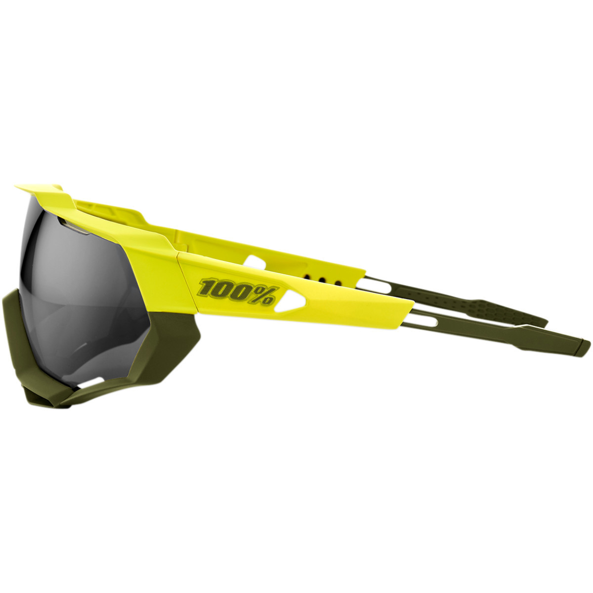 100% #61023-004-61 - Speedtrap Sunglasses - Soft Tact Banana - Black Mirror Lens
