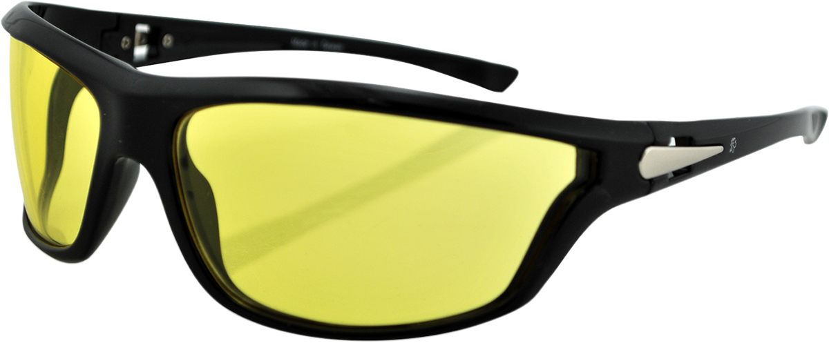 Florida Sunglasses - Shiny Black - Yellow - Lutzka's Garage