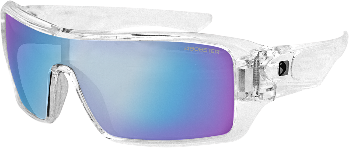 Paragon Sunglasses - Gloss Clear - Blue Mirror - Lutzka's Garage