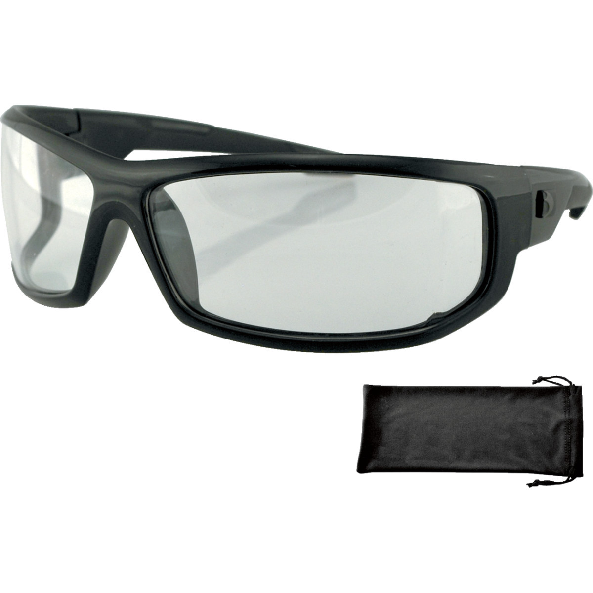 Bobster #EAXL001C - AXL Sunglasses - Gloss Black - Clear Lens