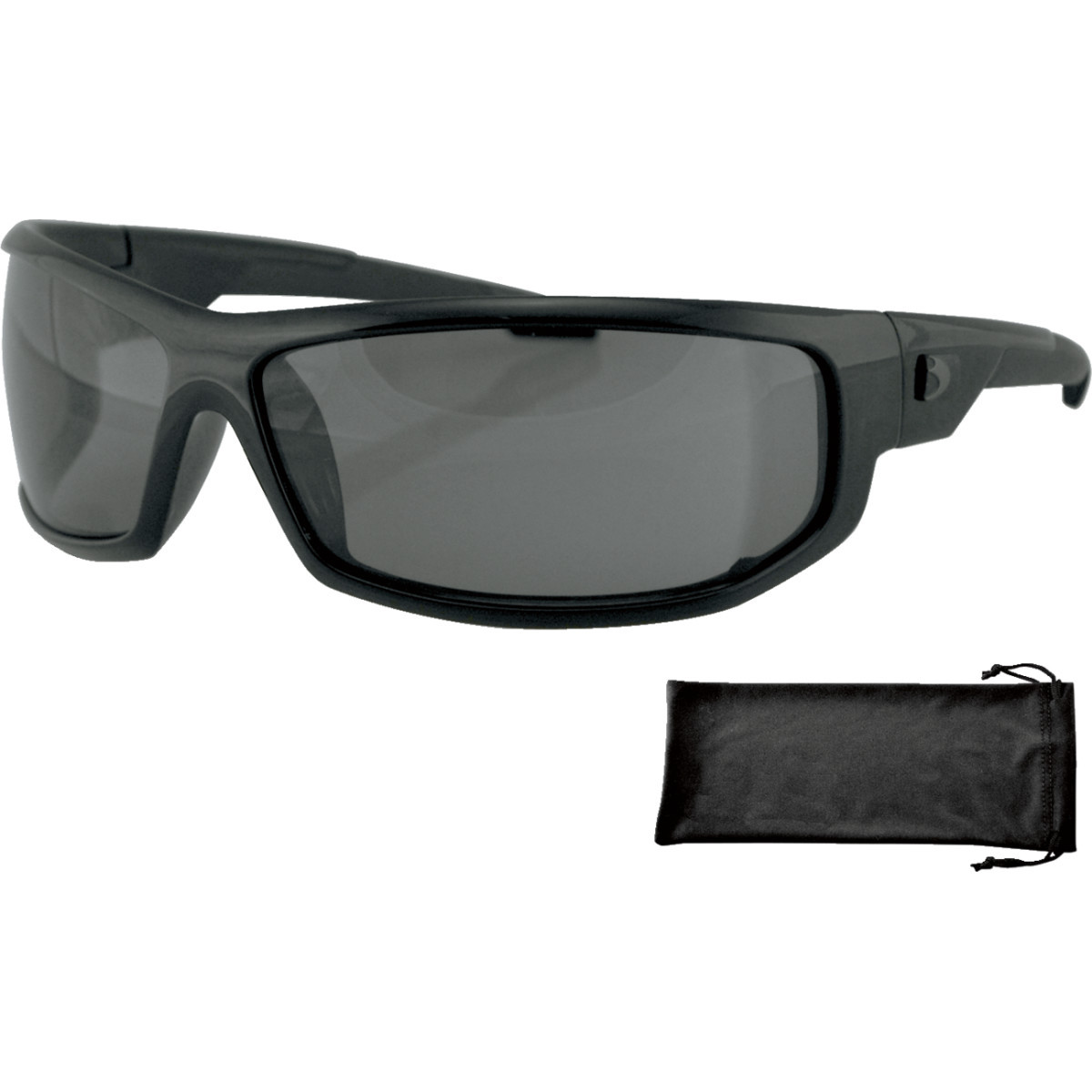 Bobster #EAXL001 - AXL Sunglasses - Gloss Black - Smoke Lens