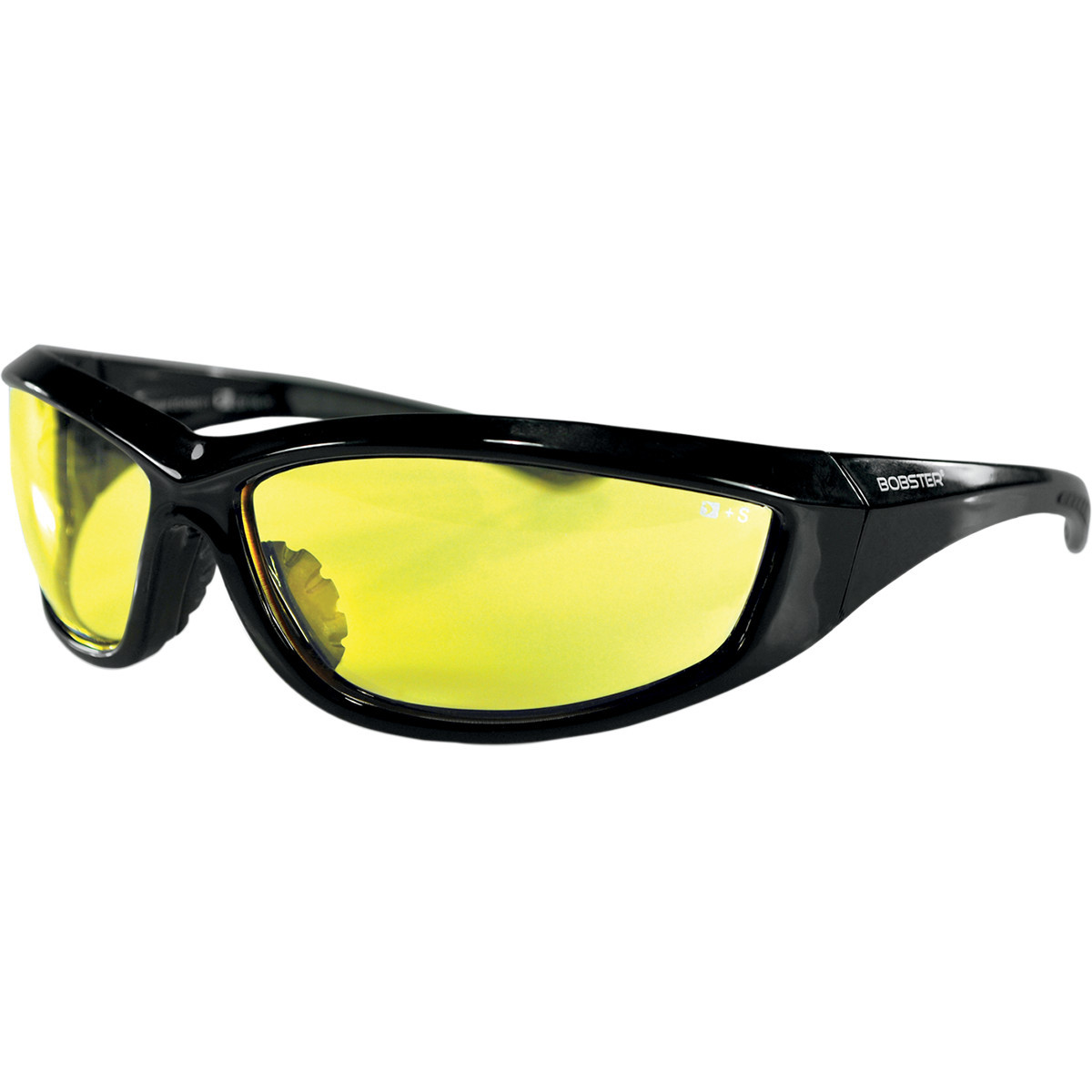 Bobster #ECHA001Y - Charger Sunglasses - Gloss Black - Yellow Lens