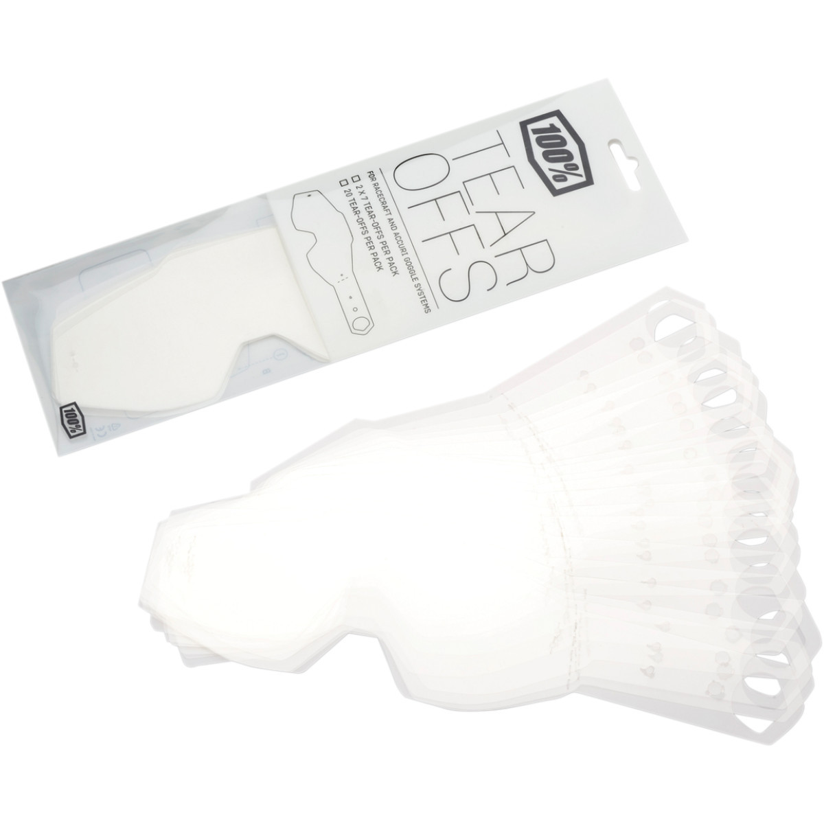 100% #59011-00001 - Accuri/Racecraft/Strata Tear-Offs - Standard - 20 Pack
