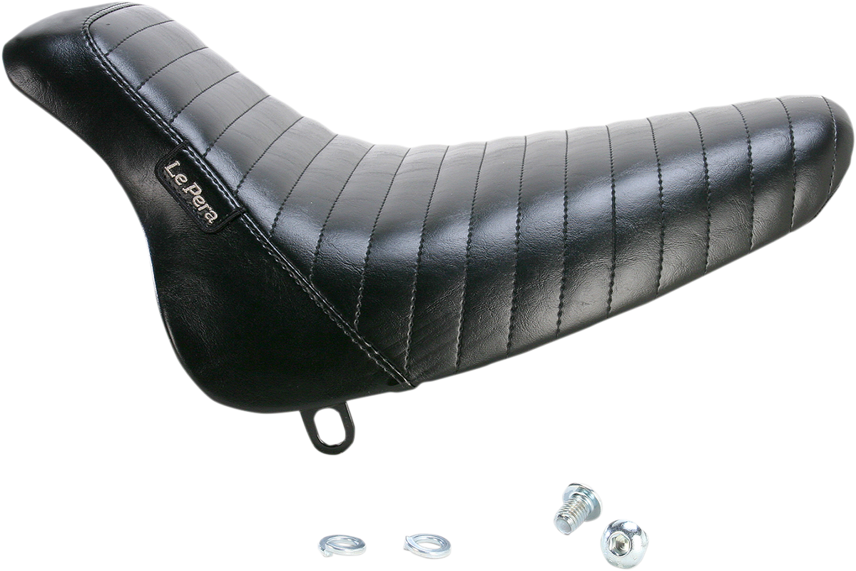 Le Pera #LX-007PT - Bare Bones Solo Seat - Pleated - Black - Softail '00-'07