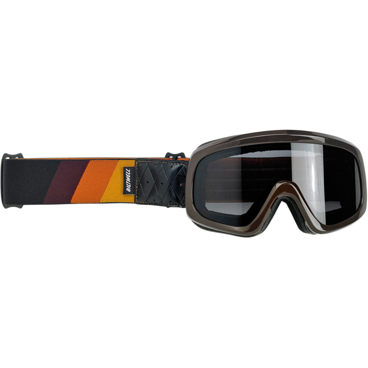 Biltwell #2111-0802-004 - Overland 2.0 Goggle - Tri-Stripe - Gold/Rust/Brown - Smoke Lens