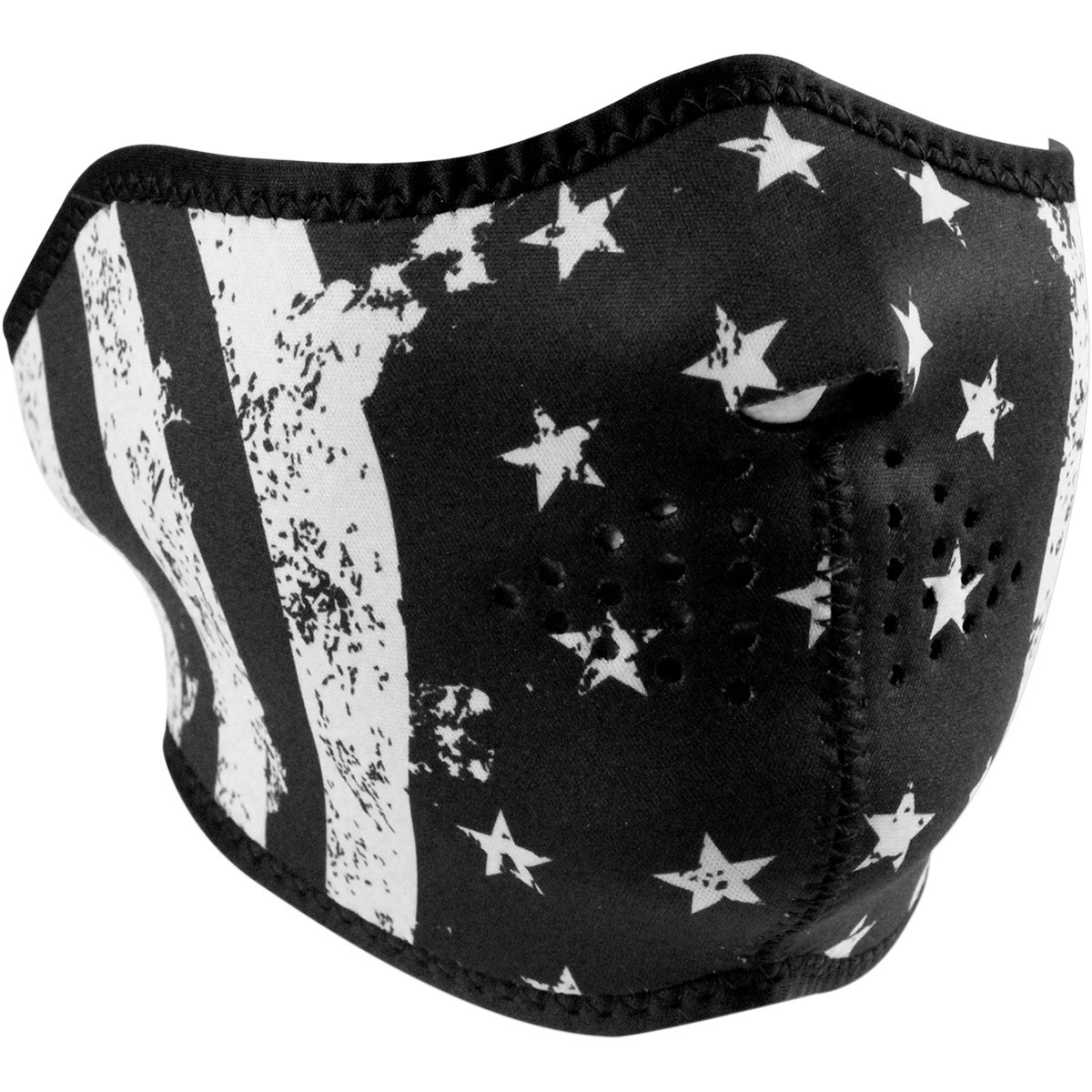 ZAN Headgear #WNFM091H - Half Mask - Black/White Flag