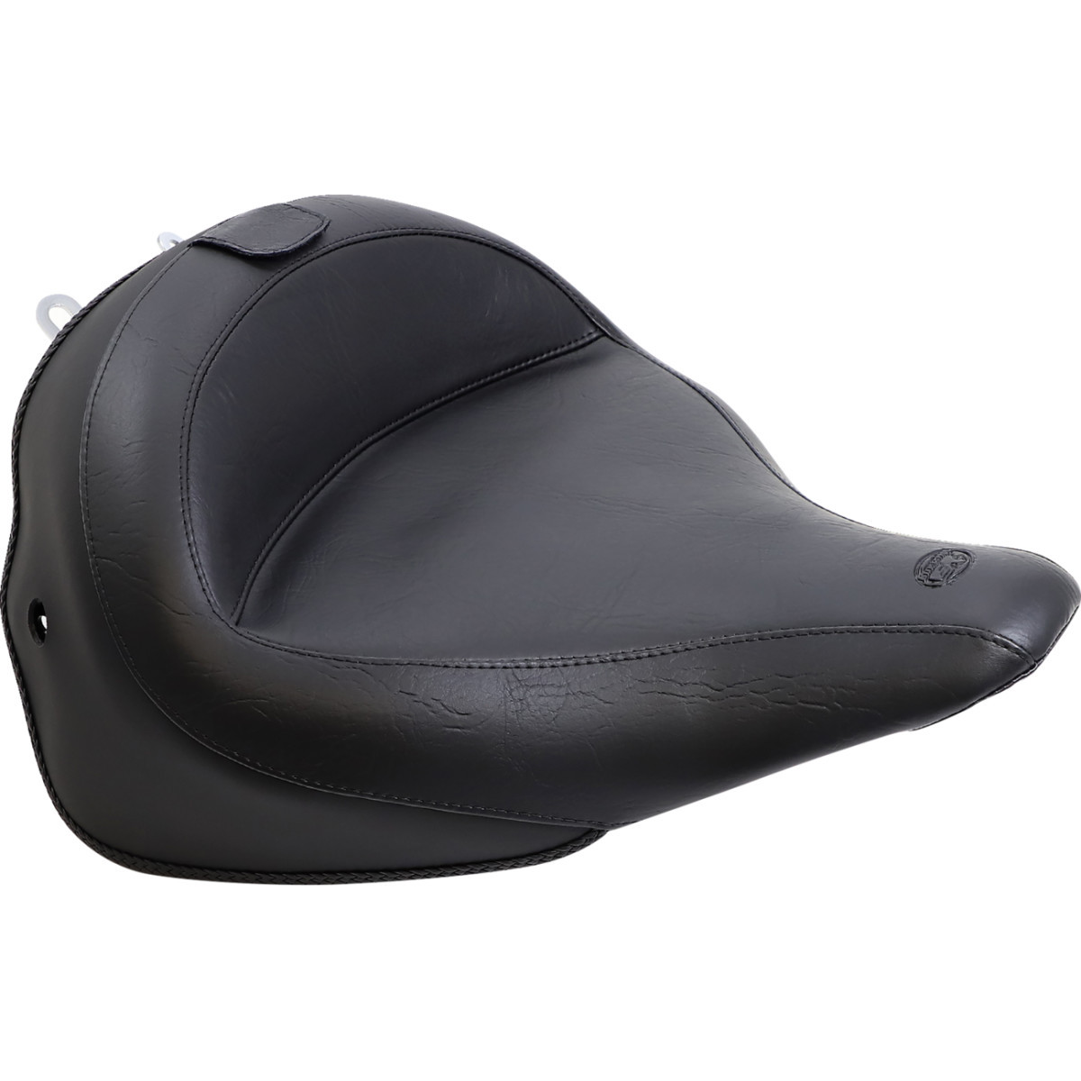 Mustang #79914 - Wide Solo Seat - With Backrest - Vintage - Black - Smooth - FLSTN '05-'17