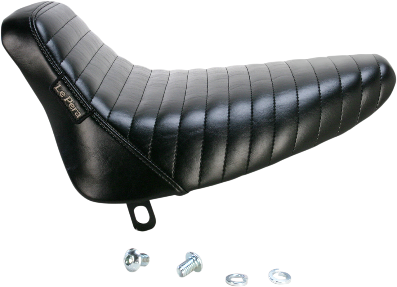 Le Pera #LN-007PT - Bare Bones Solo Seat - Pleated - Black - Softail '84-'99