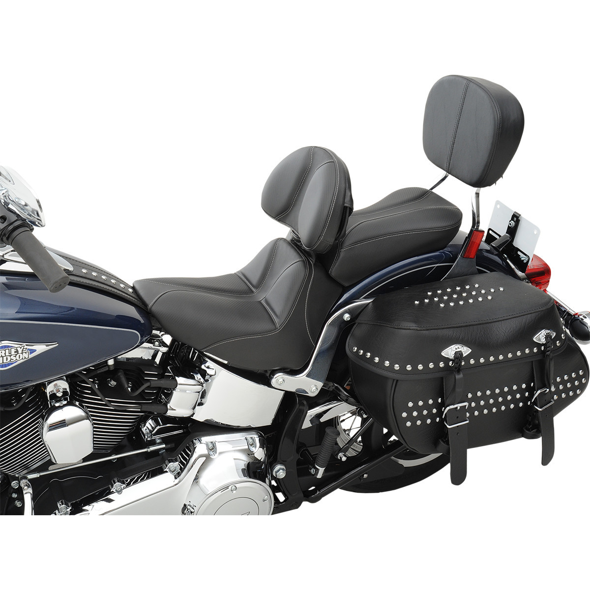 Saddlemen #806-15-0042 - Dominator Solo Seat - w/o Backrest - Black w/ Gray Stitching - FLSTC/N '06-'17