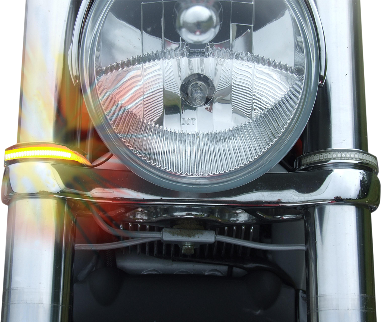 Wrap-Arounds� LED Lights - 43 mm -  Chrome - Smoke/Amber - Lutzka's Garage