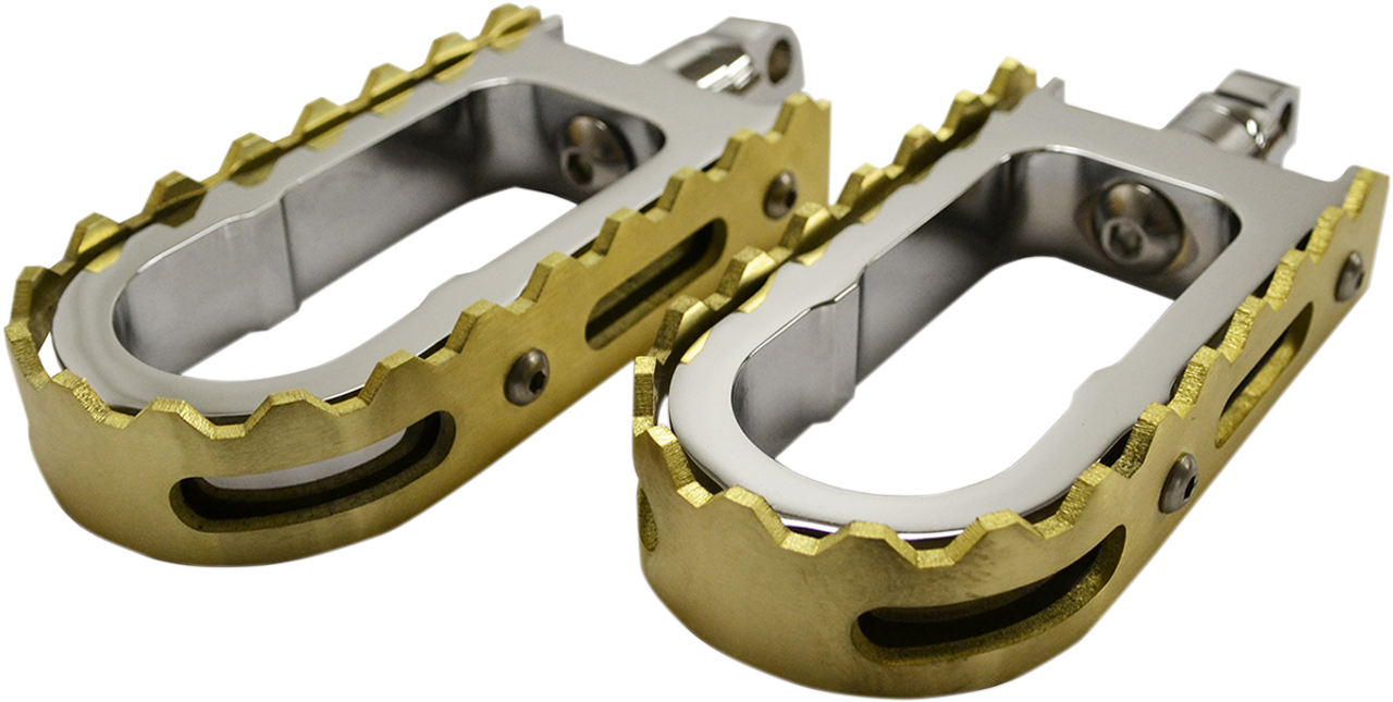 BMX Footpegs - Chrome/Brass - Lutzka's Garage