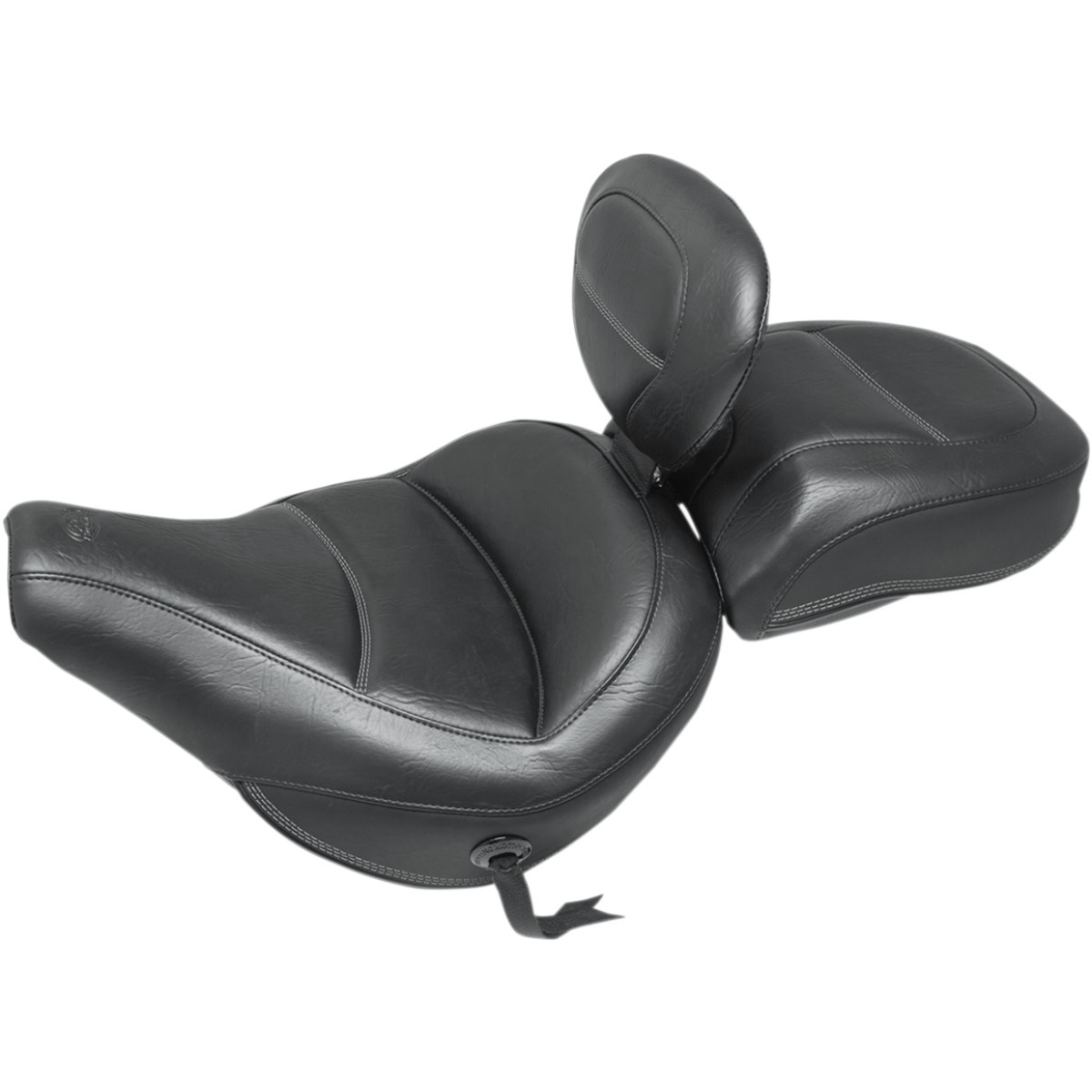 Mustang #79330 - Max Profile Solo Touring Seat - with Driver Backrest - Black - Original - FLHC/FLDE