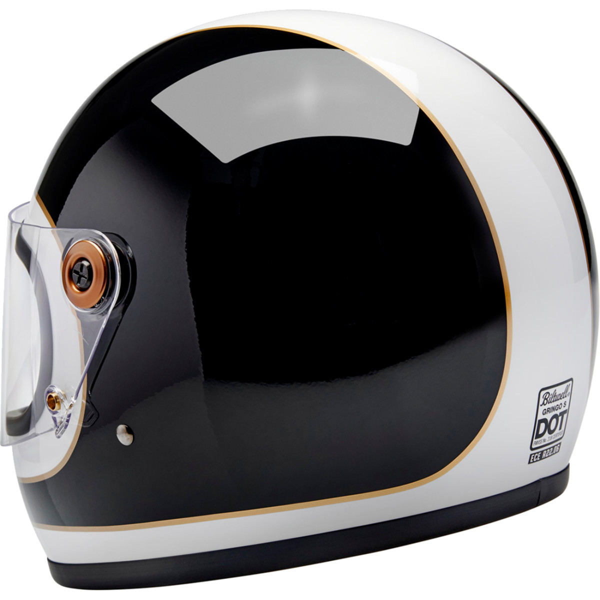 Biltwell #1003-566-506 - Gringo S Helmet - Gloss White/Black Tracker - 2XL