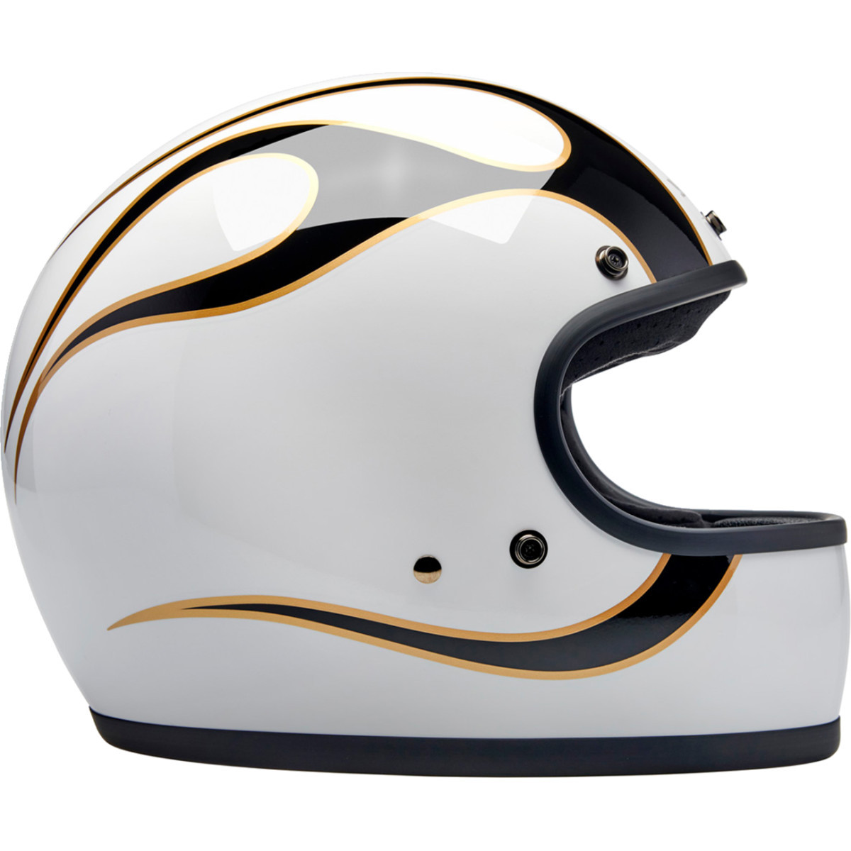 Biltwell #1002-561-506 - Gringo Helmet - Flames - White/Black - 2XL