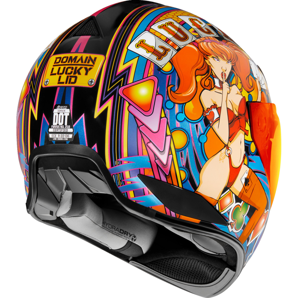 Icon - Domain™ Helmet - Lucky Lid 4 - Red - Large