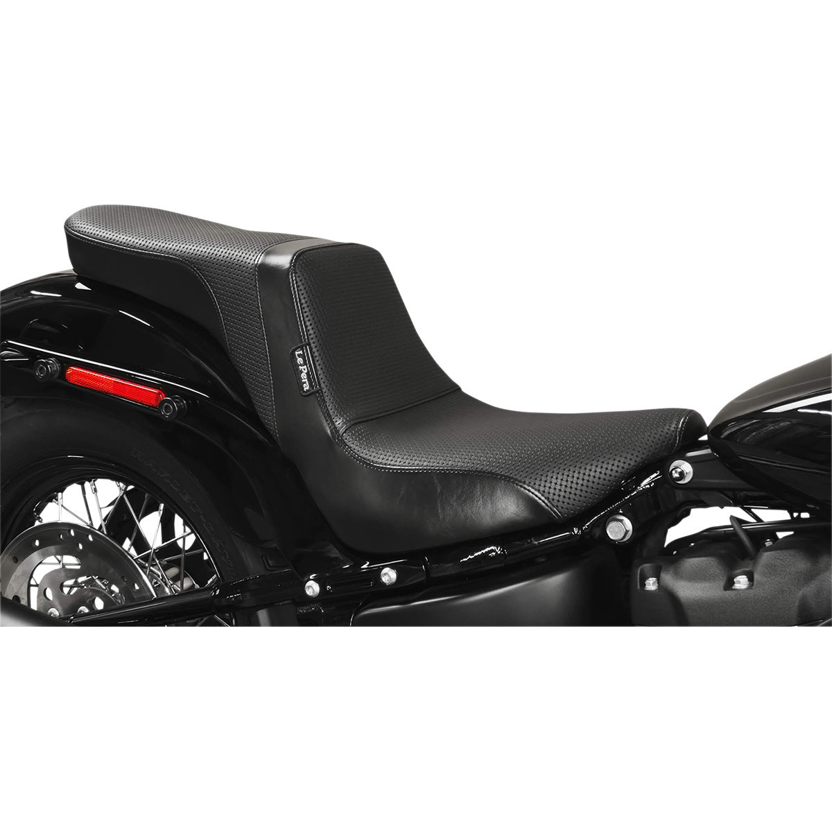 LE Pera #LY-543BW - Daytona 2-Up Seat - Without Backrest - Basketweave - Black - FX/FL '18-'23