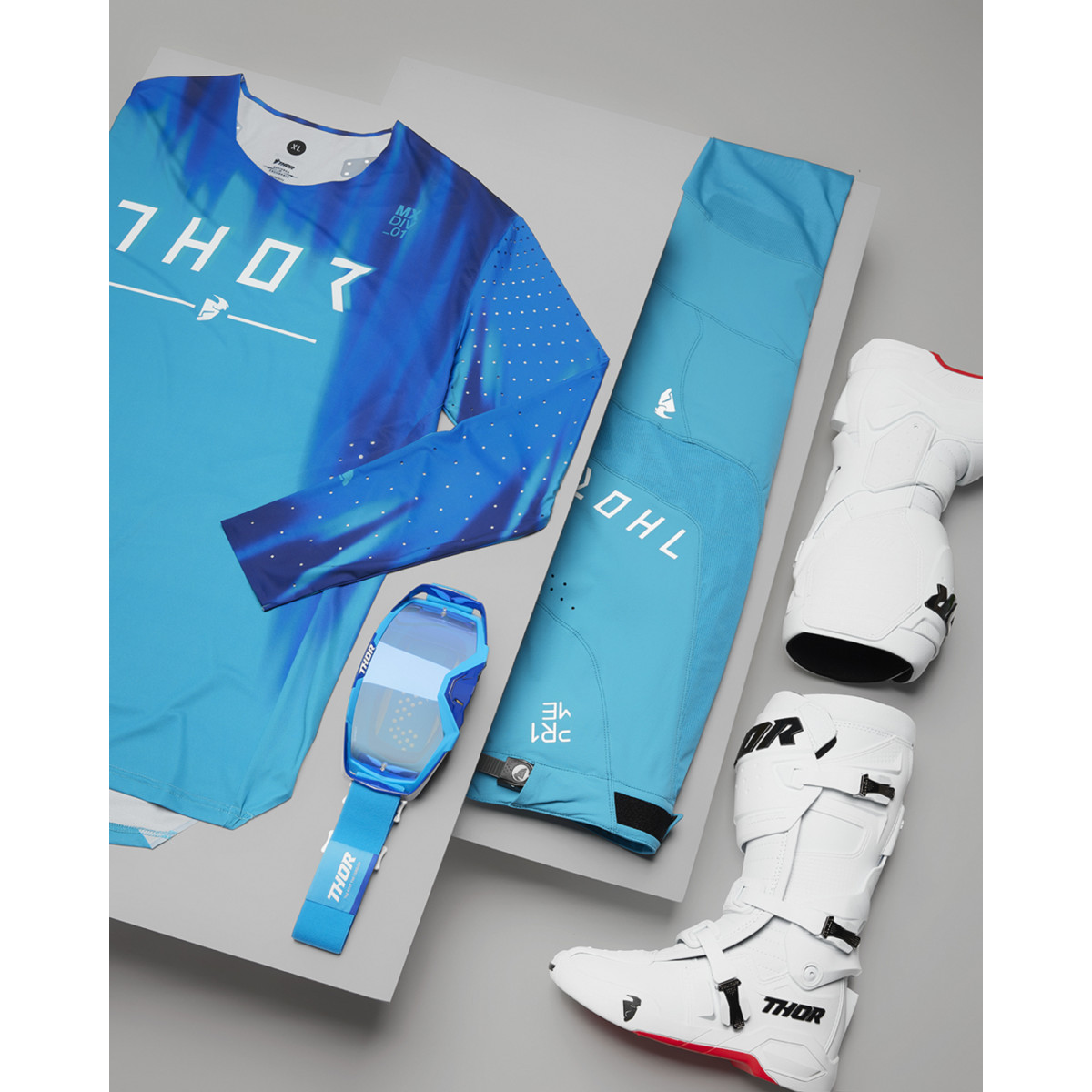 Thor - Activate Goggle - Blue/White - Blue Mirror Lens