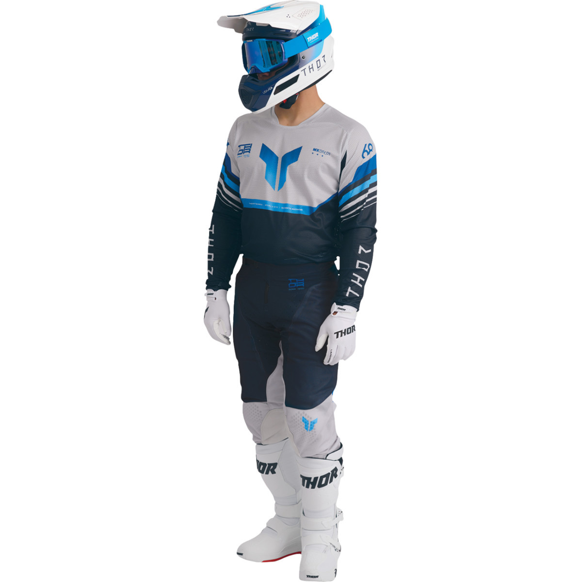Thor - Activate Goggle - Blue/White - Blue Mirror Lens