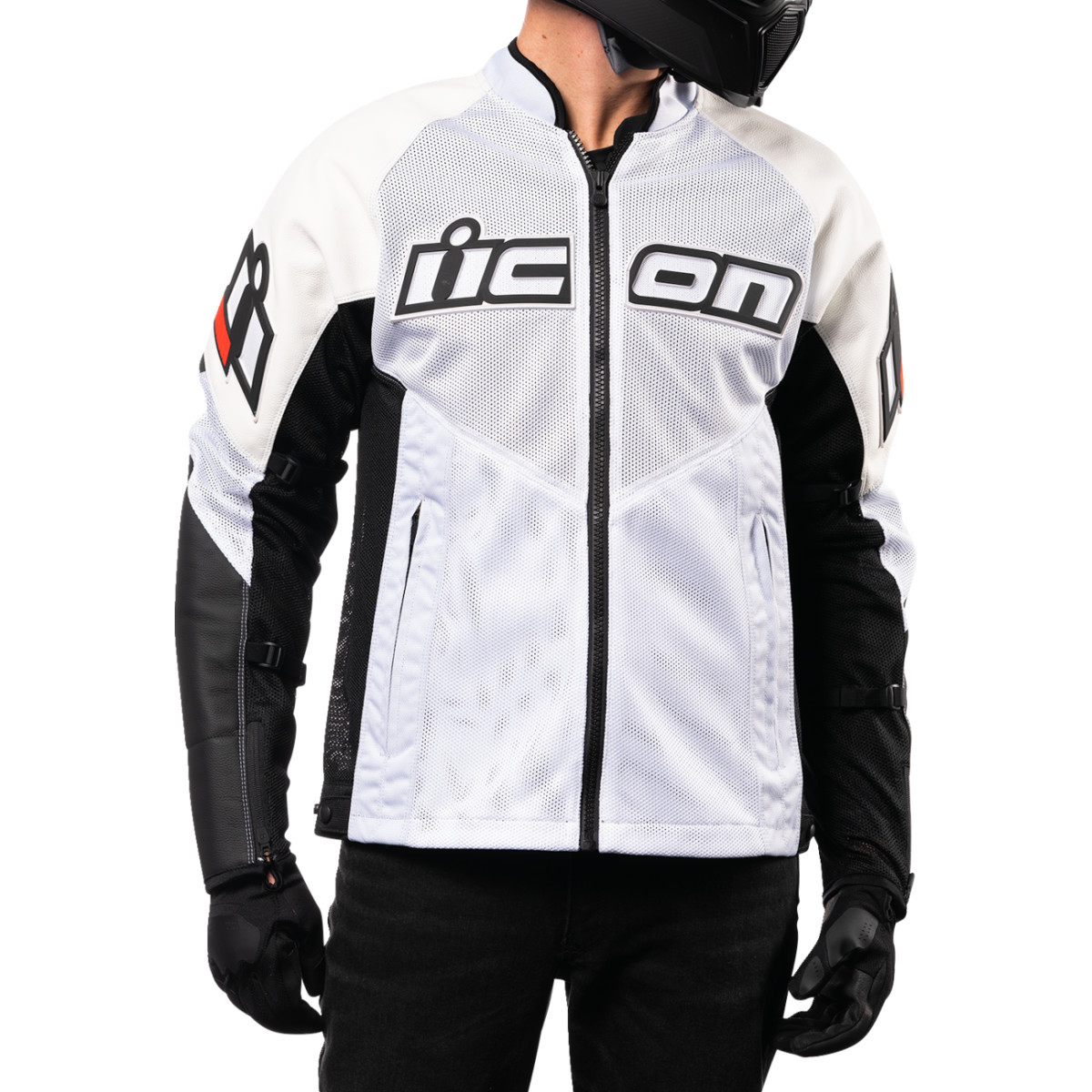 Icon - Mesh AF™ Leather Jacket - White - Large