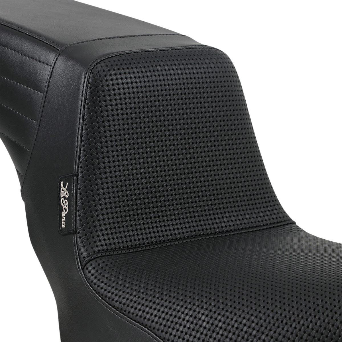 LE Pera #LYR-590BW - Kickflip Seat - Basketweave - Black - Softail '18-'23