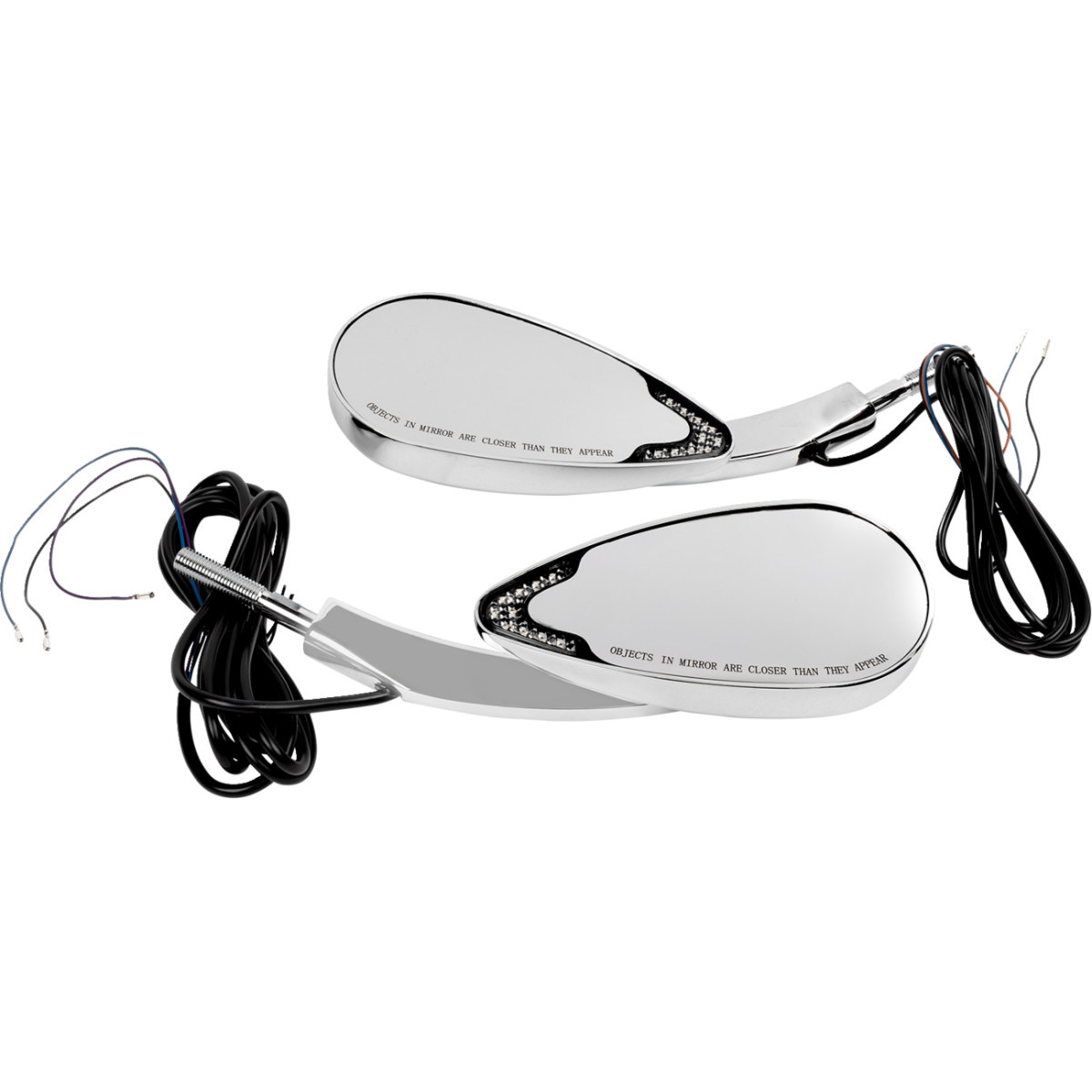 Custom Dynamics #CD-MIR-PLUG-C - Mirrors - Side View - with LED Turn Signal - Chrome - Pair