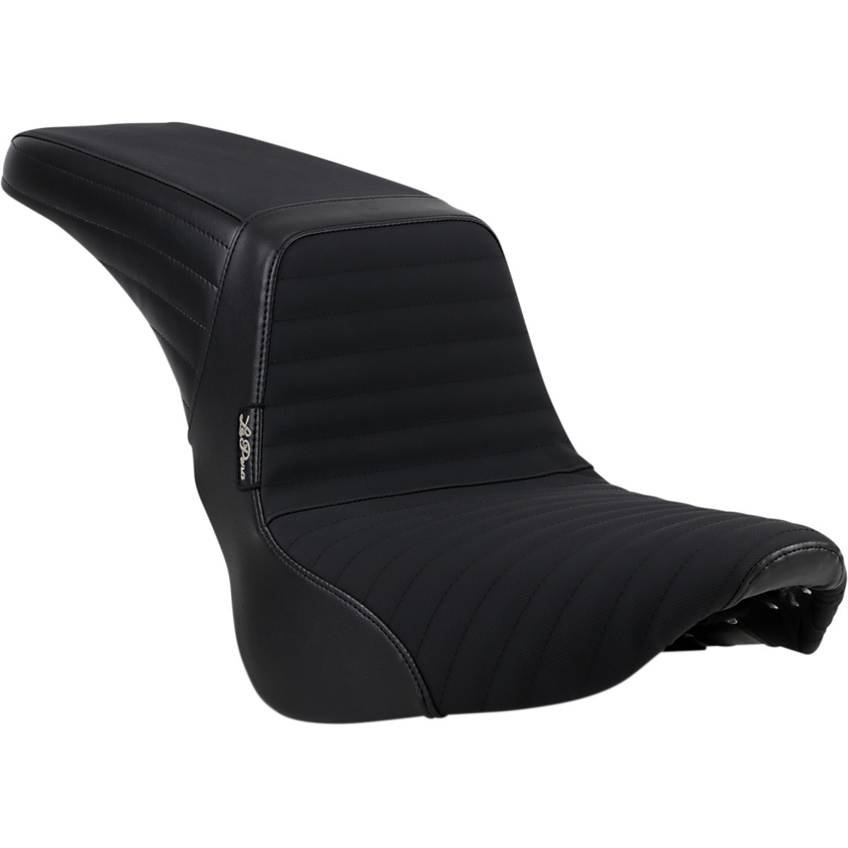 LE Pera #LYR-590PTGP - Kickflip Seat - Pleated w/ Gripp Tape - Black - Softail '18-'23