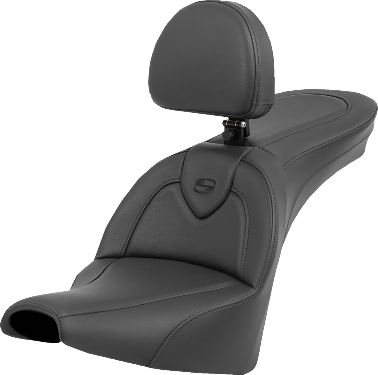 Saddlemen Roadsofa Seat - with Backrest - Black/Black Stitching - FXBB/FXST '18-'24