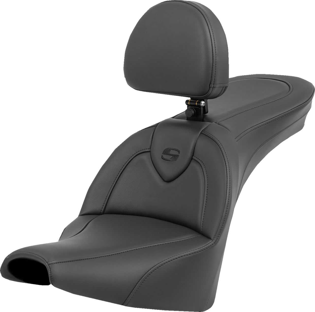 Saddlemen Roadsofa� Seat - with Backrest - Black/Black Stitching - FXBB/FXST 18-23