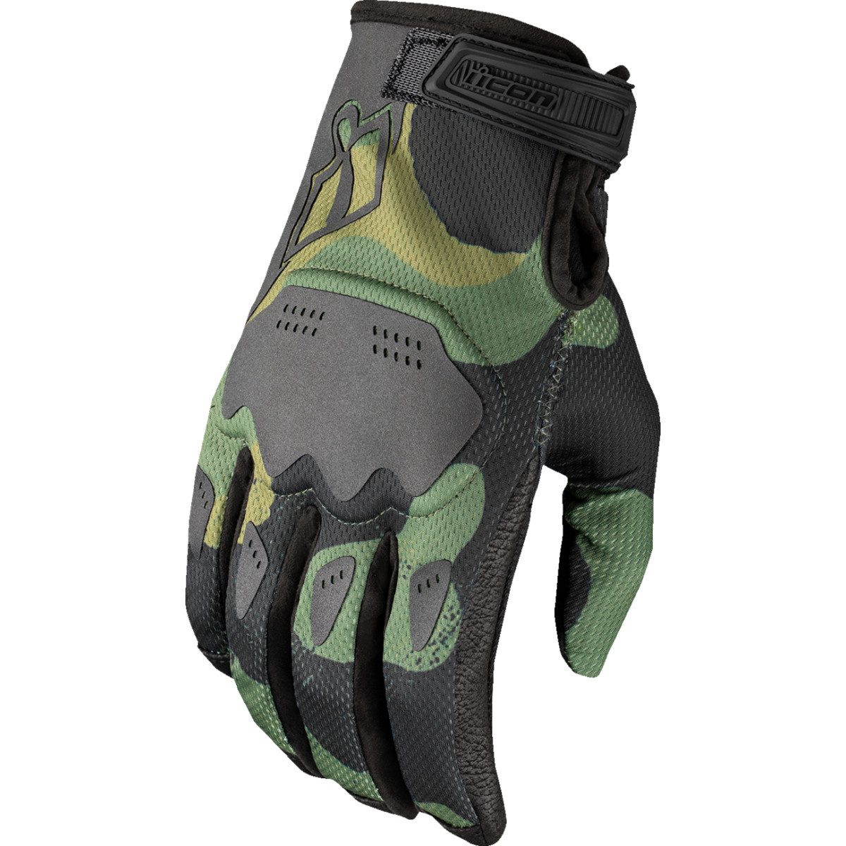 Icon - Hooligan Magnacross™ Gloves - Camo Green - Small