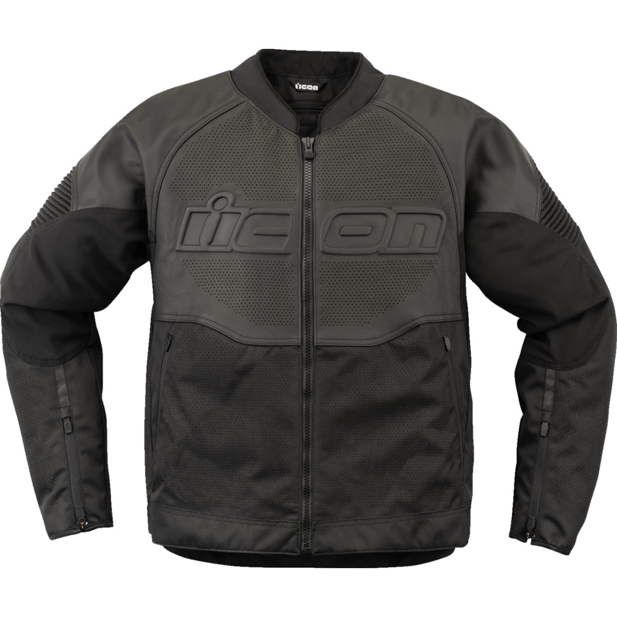 Icon - Overlord3™ Leather Jacket - Black - 2XL