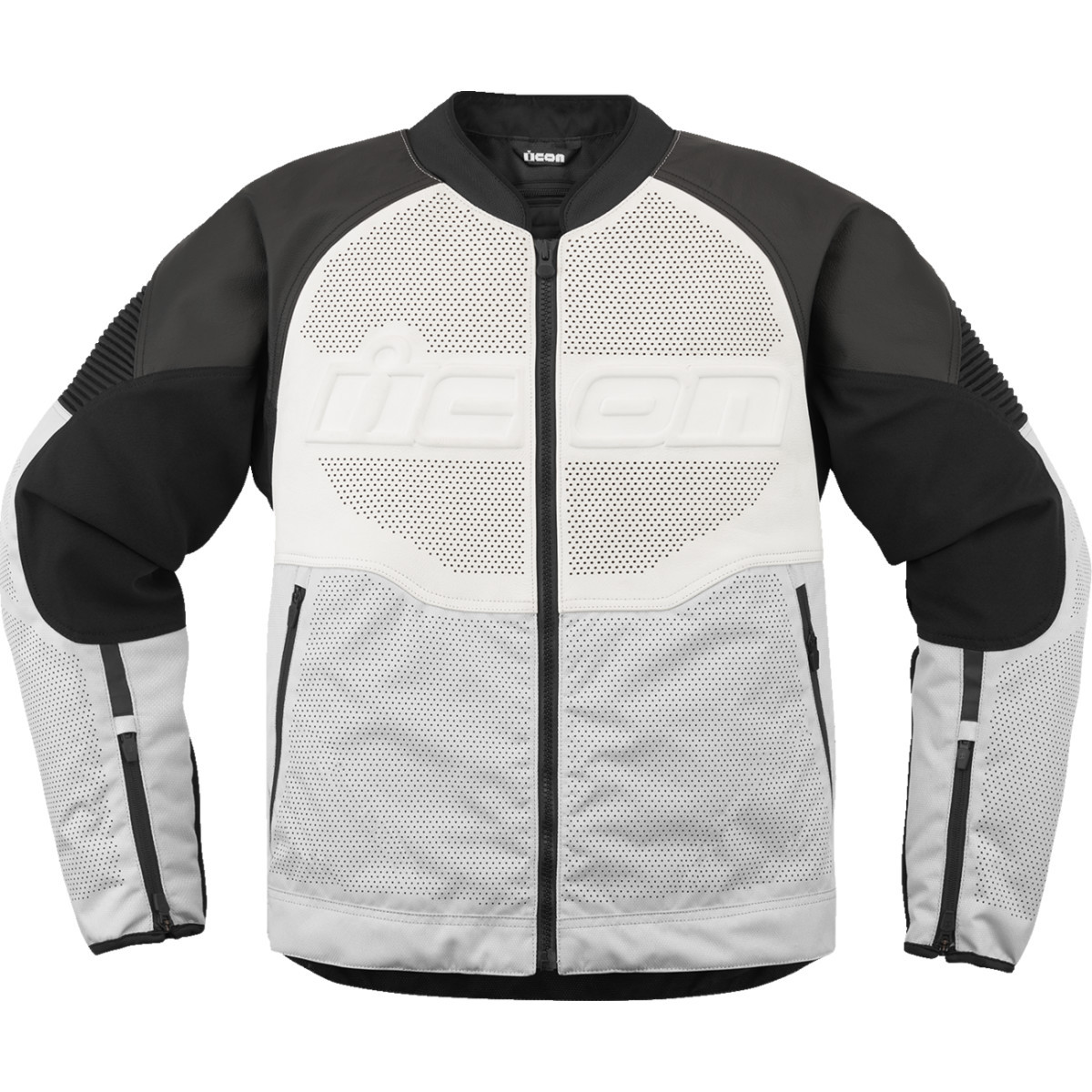 Icon - Overlord3™ Leather Jacket - White - 2XL