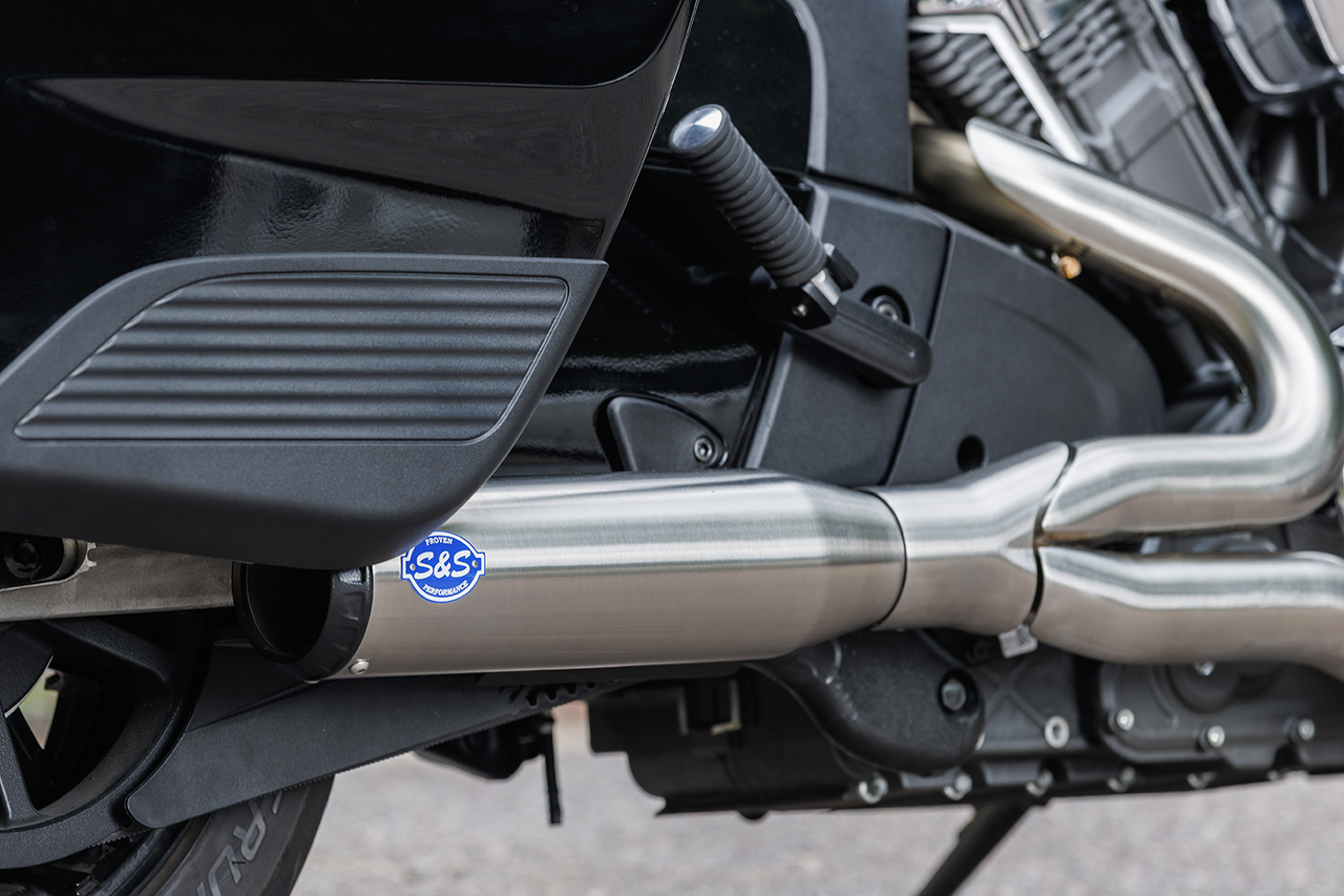 S&S Cycle #550-1083 - 2-into-1 Qualifier Exhaust System - 50-State - Brushed - Stainless Steel