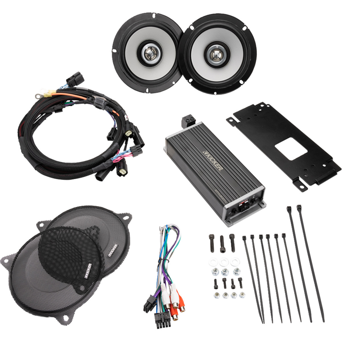 Kicker #50HDS144 - 6-1/2" Speaker/300 W Amplifier Kit - Harley Davidson
