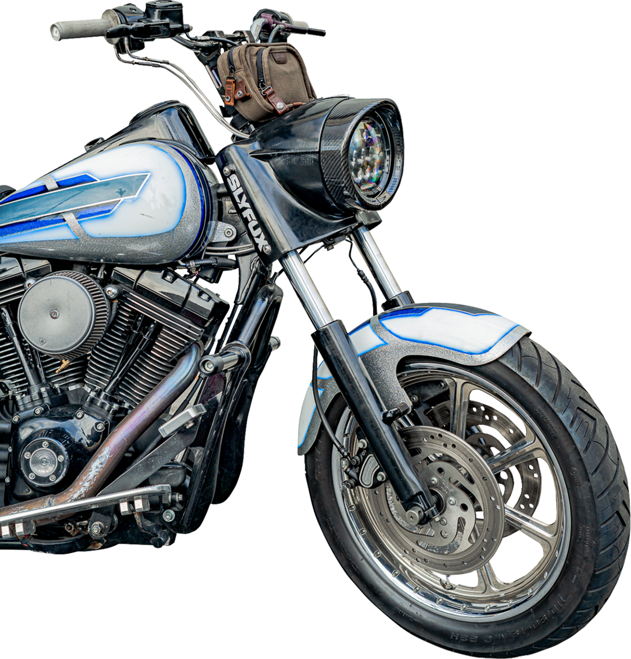 Slyfox #1508-3111 - Headlight Trim w/ Visor - 7" - Gloss