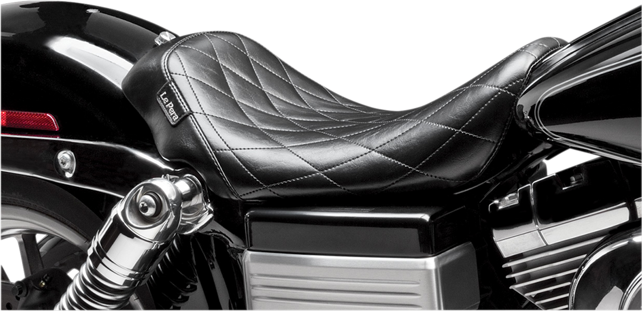 Le Pera #LK-001DM - Bare Bones Solo Seat - Diamond Stitch - Black - Dyna '06-'17