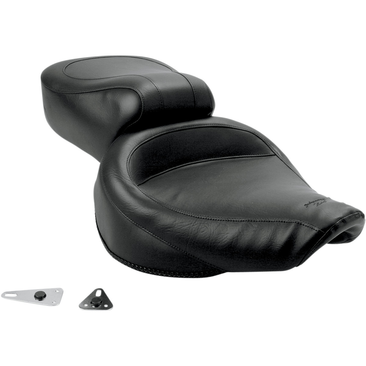 Mustang #75680 - Vintage Style Seat - Wide - Smooth - Black - Dyna