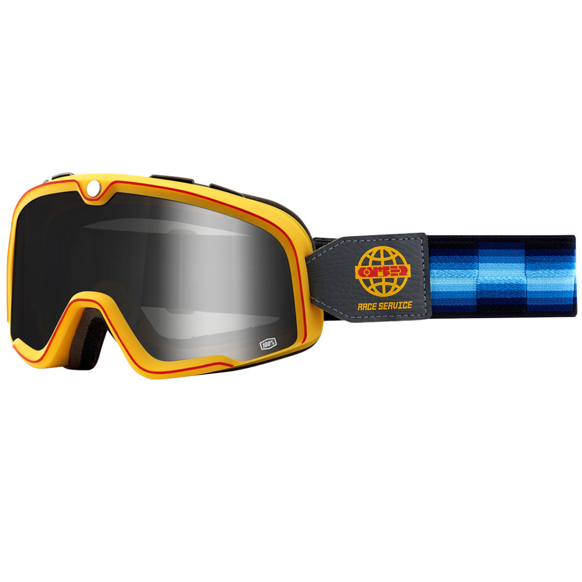 100% #50002-252-01 - Barstow Goggle - Race Service - Silver Mirror Lens