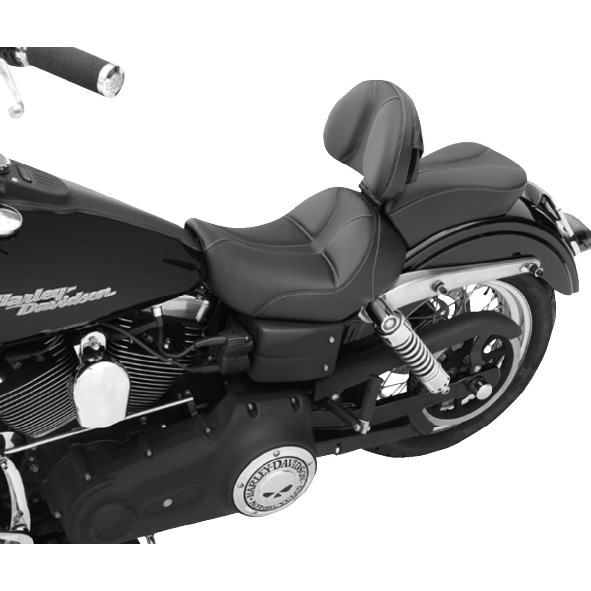 Saddlemen #806-04-0042 - Dominator Solo Seat - w/o Backrest - Black w/ Gray Stitching - FL/FX '06-'17