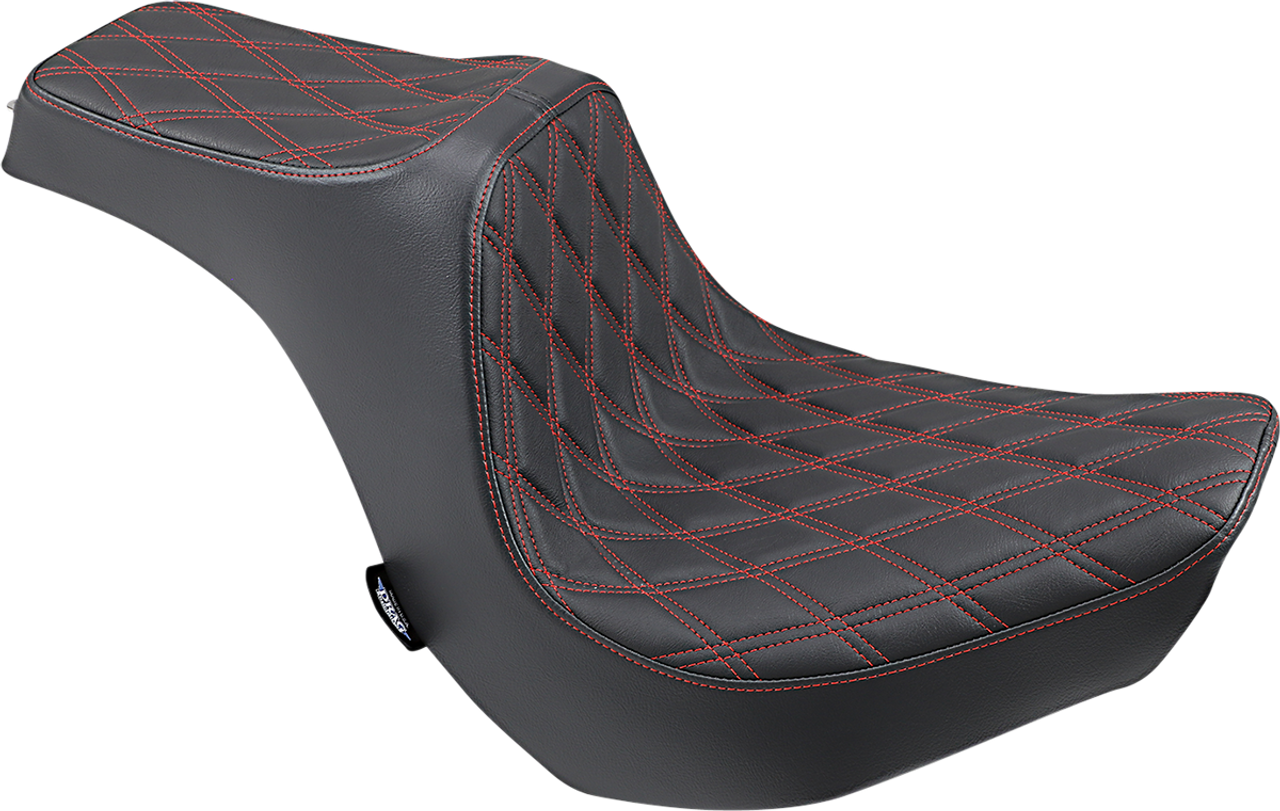 Drag Specialties Predator III Seat - Double Diamond - Red Stitching - FXBR/S 18-22