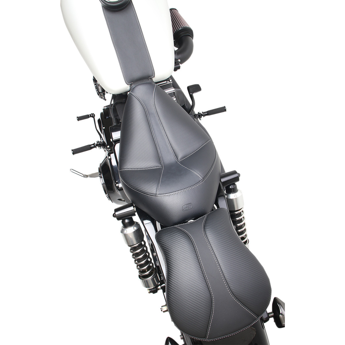 Saddlemen #896-04-0042 - Dominator Solo Seat - w/o Backrest- Black w/ Gray Stitching - FXD/WG '96-'03