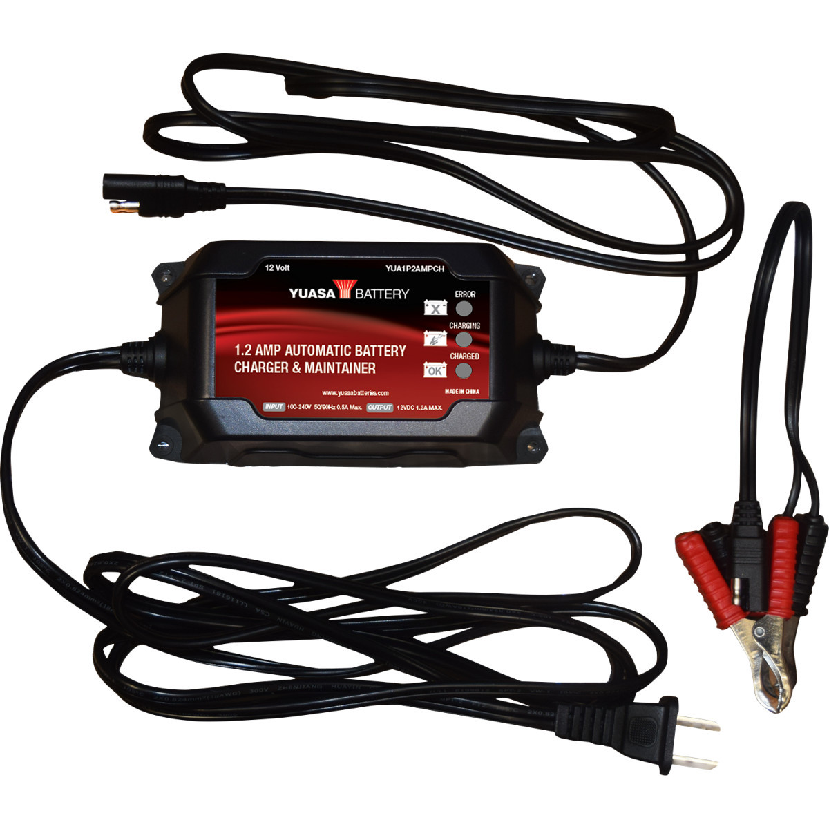 Yuasa #YUA1P2AMPCH - Battery Charger/Maintainer - Automatic - 1.2 Amp/12 V