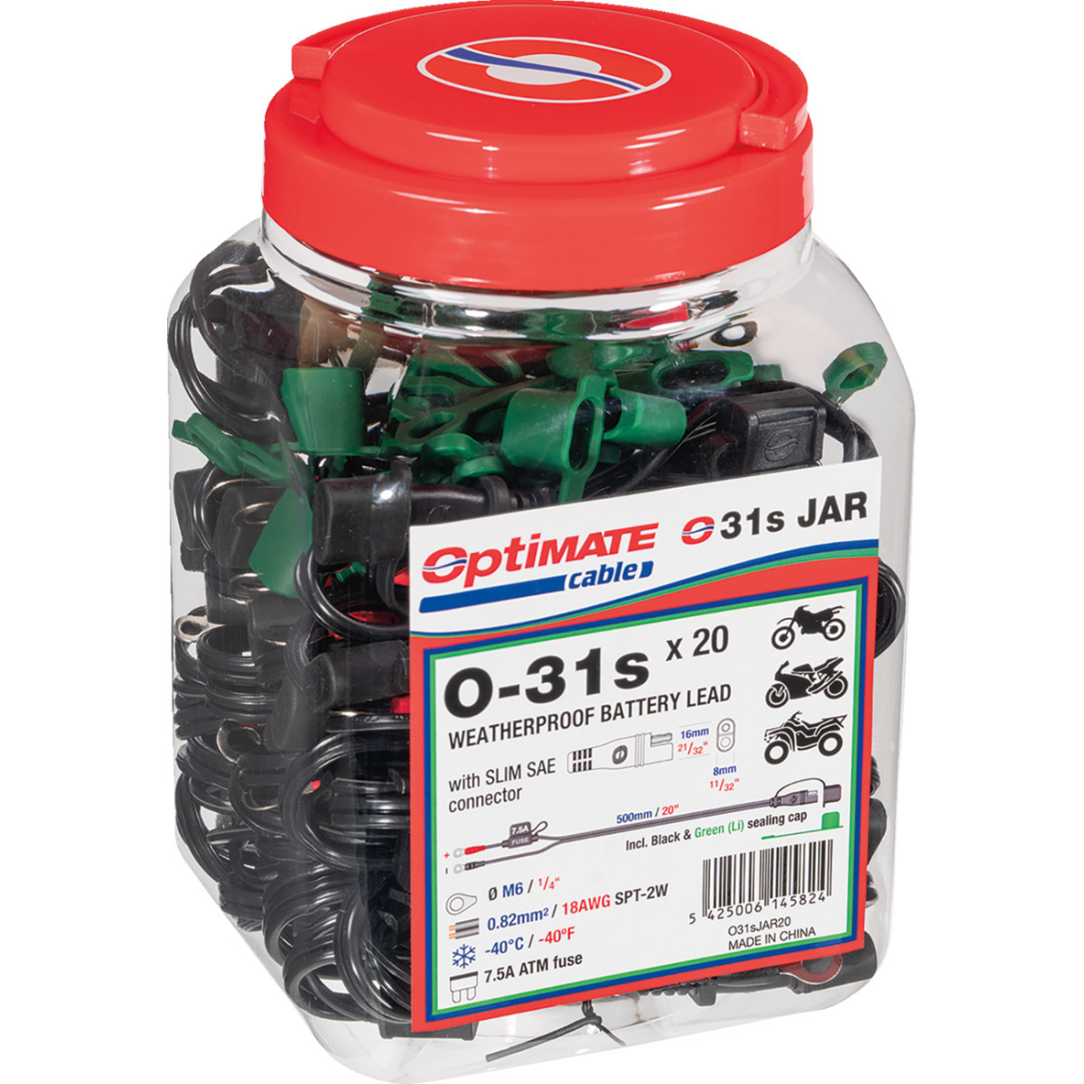 Tecmate #O-31SJAR - Charging Cable - OptiMate - O-31S - 20 Pack