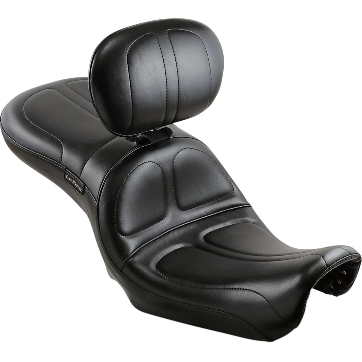 LE Pera #LK-970BR - Maverick Seat - with Backrest - Stitched - Black - FLD/FXD '06-'17