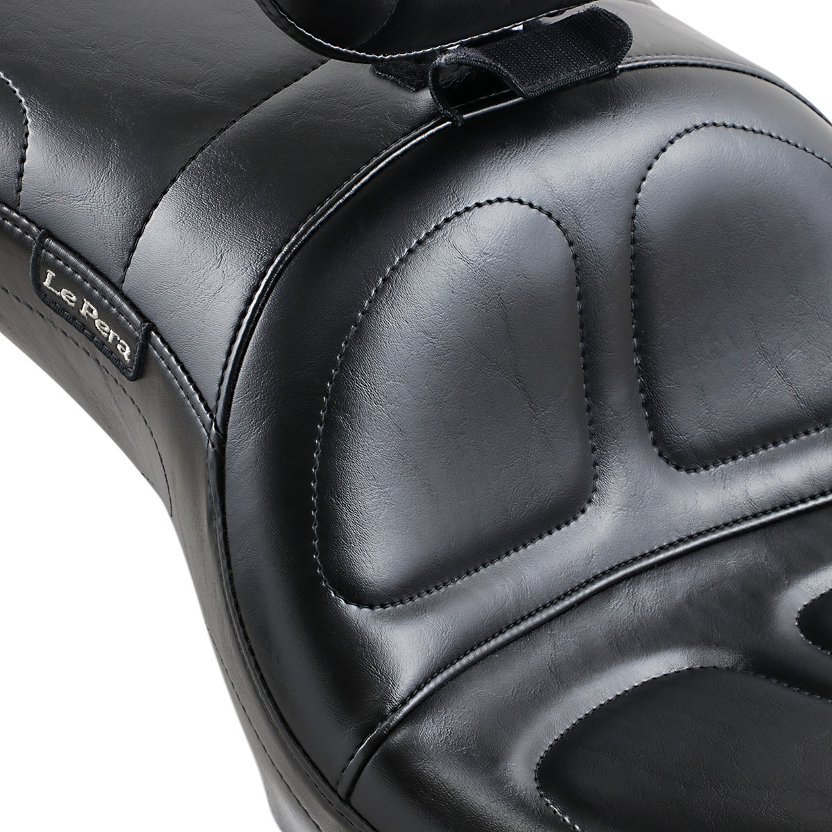LE Pera #LK-970BR - Maverick Seat - with Backrest - Stitched - Black - FLD/FXD '06-'17