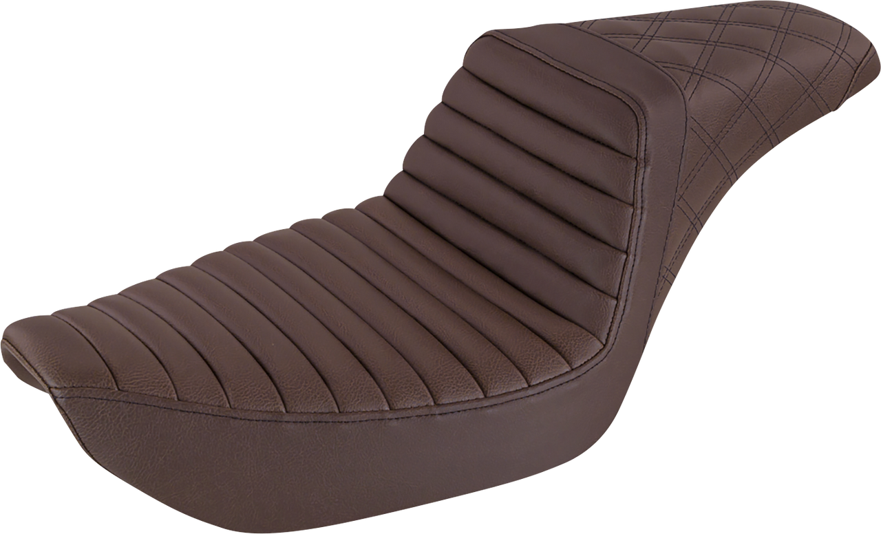 Step Up Seat - Tuck and Roll/Lattice Stitched - Brown - Dyna