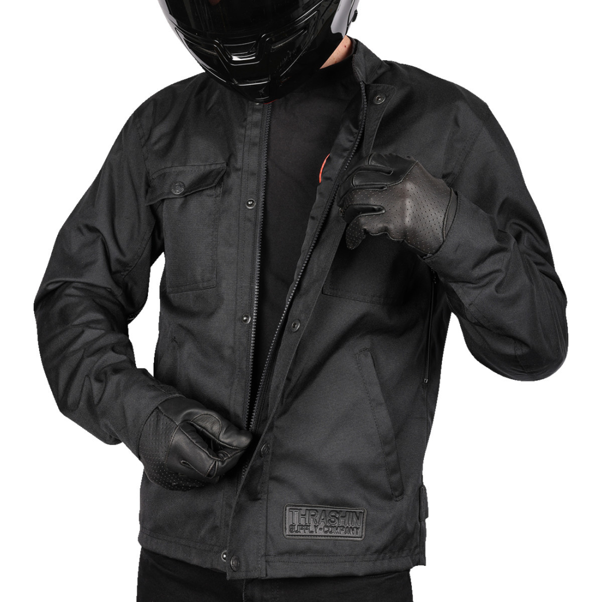 Thrashin Supply CO. #TMJ-09-10 - Atlas v2 Riding Jacket - Black - Large