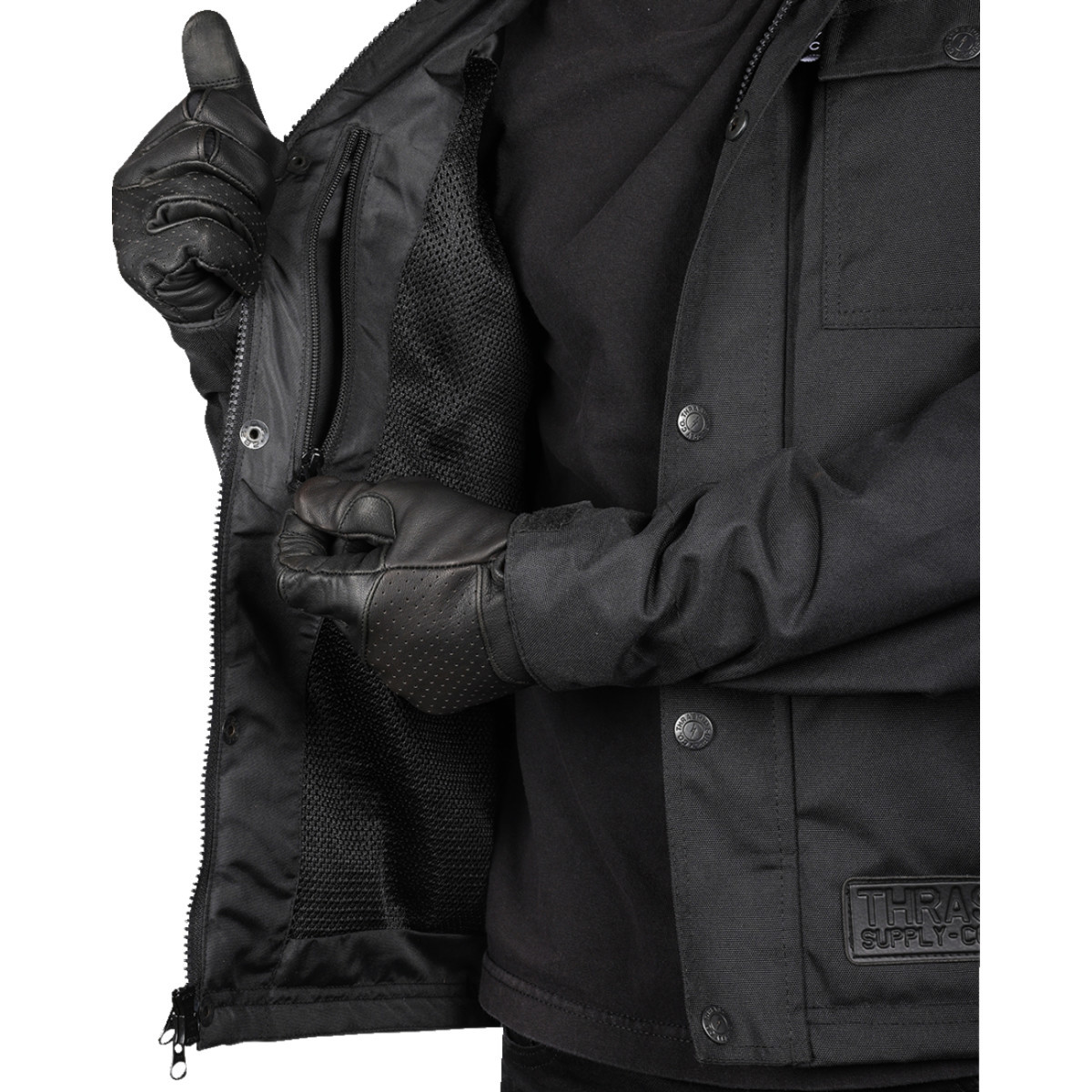 Thrashin Supply CO. #TMJ-09-10 - Atlas v2 Riding Jacket - Black - Large