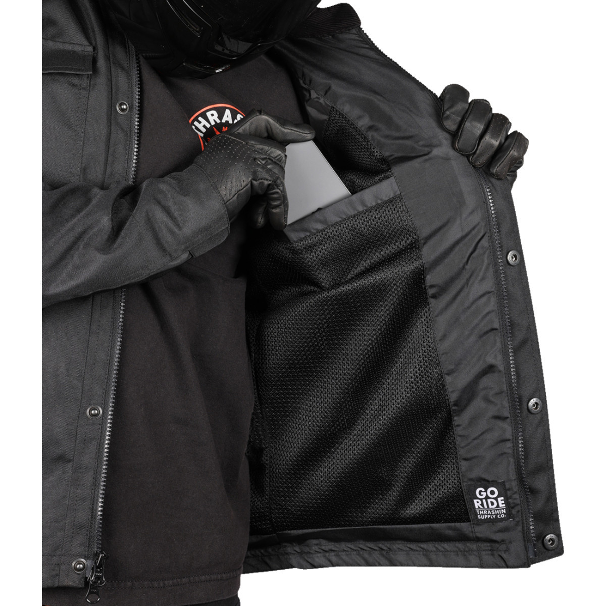 Thrashin Supply CO. #TMJ-09-11 - Atlas v2 Riding Jacket - Black - XL