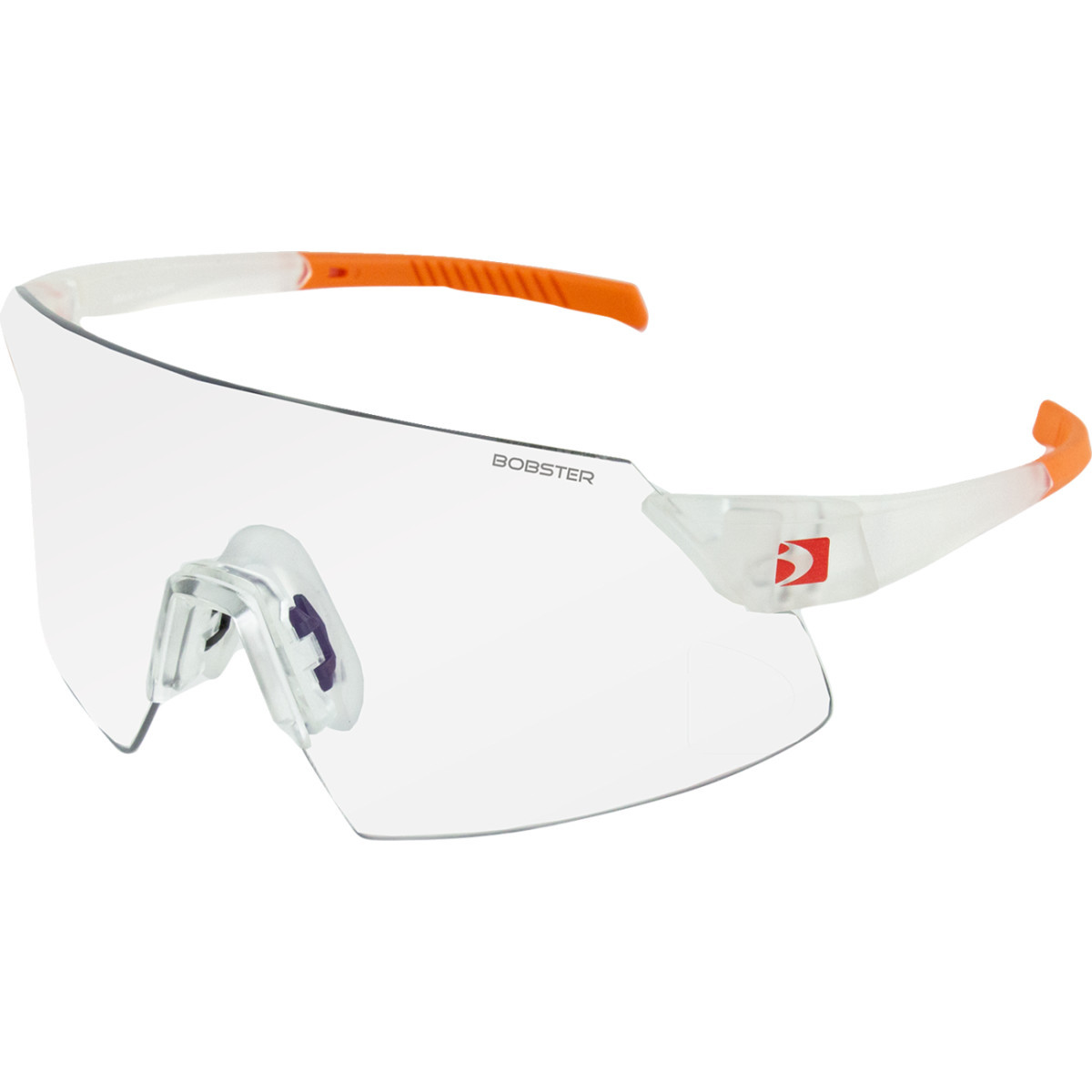 Bobster #BCAD01 - Cadence Sunglasses - Matte Clear/Orange - Interchangeable Lens